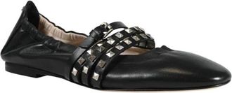 John Richmond Elegante ballerina met opvallend gevlochten detail - Dames - Ballerinas - Zwart - 37 1/2 EU - Schoenen