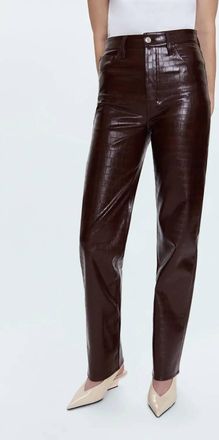 Pistola Denim Cassie Straight Leg Pant In Brown Croc