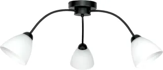 OEM L&aacute;mpara De Techo Colgante, Negra, Pantalla De Cristal, Blanca, 15-312 Jagna