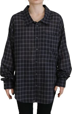 Dsquared2 Black Checkered Collared Button Long Sleeves Womens Shirt (Pre-Owned)