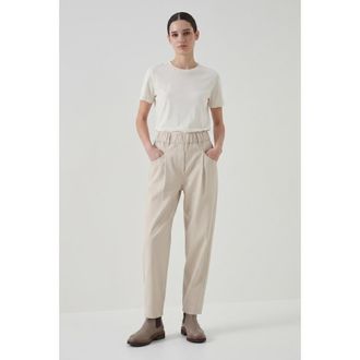 Brunello Cucinelli Light Beige Relaxed Trousers, Brand Size 46 (US Size 12)
