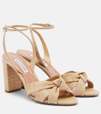Aquazzura Nina raffia slingback sandals