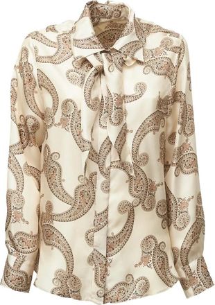 Robert Friedman Kitta Tie-Foulard Zijden Blouse - Dames - Blouses - Veelkleurig - L - Overhemden