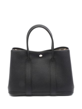 Herm&egrave;s 2024 TPM Garden Party leather engraved tote bag - women - Calf Leather - One Size - Black