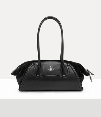 Vivienne Westwood Shirley Small Holdall Shiny Veg Tan/suede Black