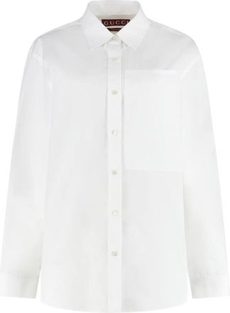 Gucci Blouses & Shirts - Dames - Overhemden - Wit - XS - Overhemden