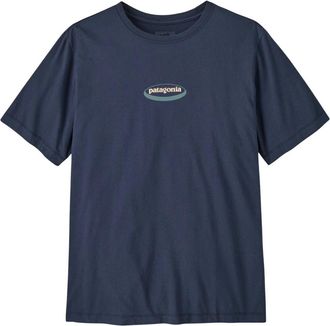 Patagonia 95 Oval Logo T-Shirt - Heren - Outdoor shirts - Blauw - M - Fitness