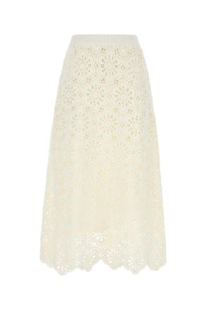 Farm Rio White Crochet Skirt