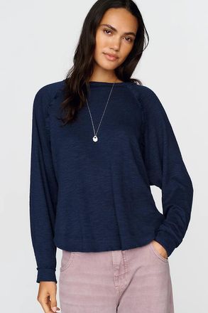 Pilcro Ruffled Raglan Thermal Top