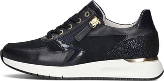 Gabor Schoenen, Dames, Blauw, 37 1/2 EU, Su&egrave;de, Lage Platform Sneaker in Donkerblauw Su&egrave;de