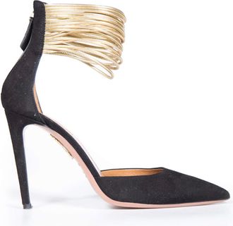 Aquazzura Black Hello Lover Suede Heels Size 40.5