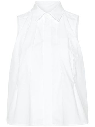 sacai Mouwloos poloshirt - Wit