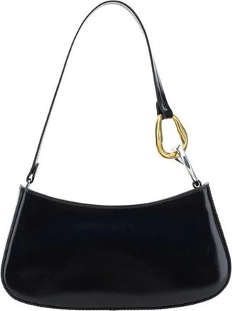 Staud Staud, Tassen, Dames, Zwart, ONE Size, Leer, Leren schoudertas met snap hook detail