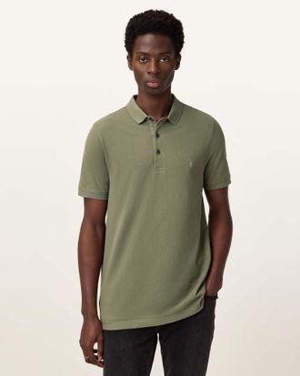 AllSaints Mens Cotton Reform Short Sleeve Polo Shirt, Size: XS