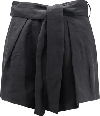 Lavi Lavi, Korte Broeken, Dames, Zwart, S, Katoen, Dafne Ramie Shorts