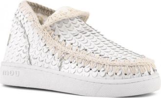 Mou Womens Summer Eskimo Sneakers In Cutout Scale Leather