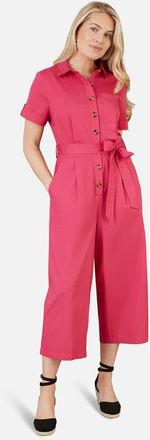 Yumi Button Up Utility Style Jumpsuit in Pink at Nordstrom, Size 10