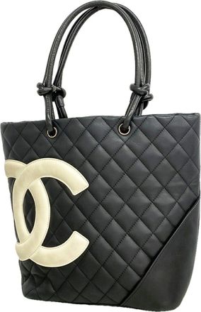 Chanel Black Leather Tote Bag (Pre-Owned)