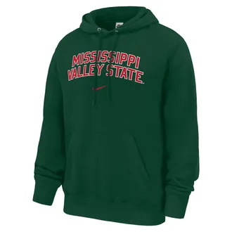 Nike Mens College (Mississippi Valley State University) Club Fleece Pullover Hoodie in Green | M31233MVSU26-DGR