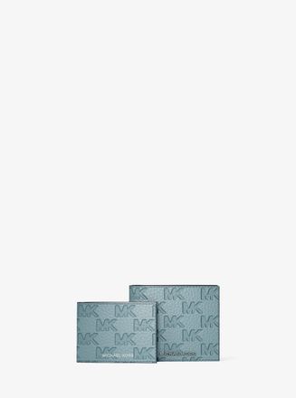 Michael Kors Hudson Logo Embossed Leather Billfold Wallet and Passcase