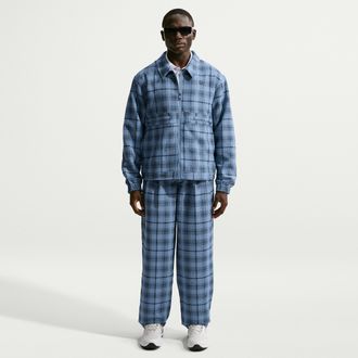 Nike Mens Tartan Loose Golf Pants in Blue | IQ3879-486