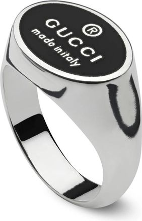 Gucci Chevalier Ring - Dames - Ringen - Grijs - 53 MM - Leer - Accessoires