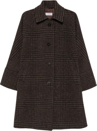 Alberto Biani Wol Korte Jas - Dames - Mantel - Bruin - XS - Wol - Jassen