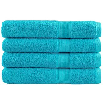 Berkfield Home Premium Towels SOLUND 4 pcs Turquoise 100x200 cm 600 gsm in Blue