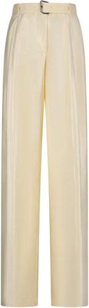 Blumarine Shiny Diagonal Pants - Dames - Wijde Broeken - Beige - L - Broeken