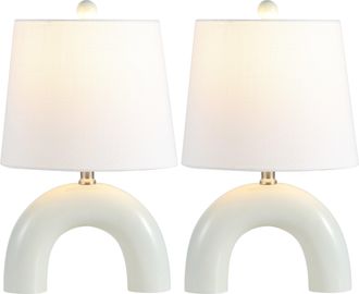 Jonathan Y Designs Zadie Scandinavian Minimalist Ceramic Arch LED Table Lamp