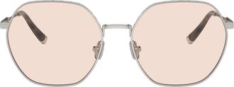 Brunello Cucinelli Pink 0bc1001t Titanium Oversized Geometric Sunglasses