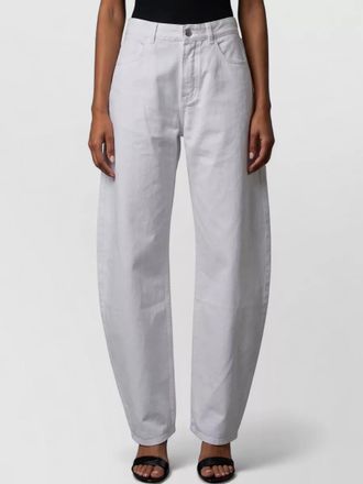 Alaia denim mid-rise curved-leg ankle-length jeans