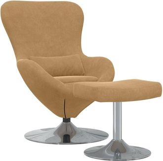 vidaXL Egg Chair 2 pcs Brown 63 x 73 x 90 cm Velvet Vidaxl