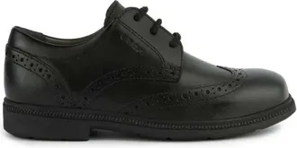 Geox JR Federico Veterschoen met Brogue Details - Heren - Veterschoenen - Zwart - 43 EU - Leer - Schoenen