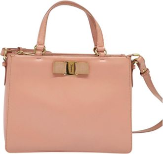 Ferragamo Vala Shoulder Bag Leather Leather Bag (Pre-Owned)