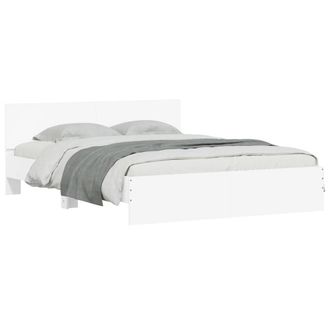 Berkfield Home Durable Bed Frame with LED without Mattress White 150x200 cm King Size