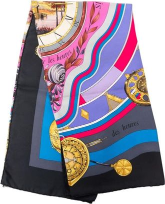 Herm&egrave;s Pre-owned Hermes La Ronde des Heures Silk Scarf 90 Ladies UJ2C6KQ3F8AXZD9L
