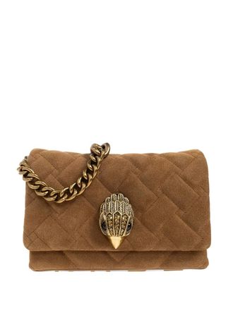 Kurt Geiger mini Kensington quilted cross body bag - women - Suede/Fabric/Calf Leather - One Size - Brown