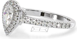 The Diamond Store Diana GIA Diamond Pear Halo Engagement Ring 18KW Gold 1.35ct G/SI2