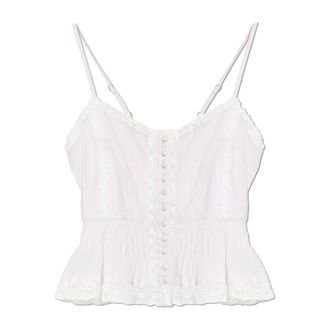 LoveShackFancy Sleeveless Tops, female, Pink, Size: M Aleni Top