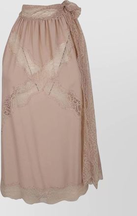 Pinko crepe skirt elastic waist lace bow