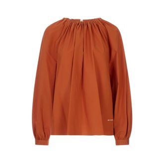 Marni Blouses, female, Brown, Size: 2XS Poplin Blouse