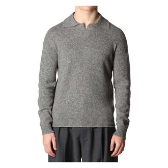 Roberto Collina Tops, Heren, Grijs, XL, Skipper Polo ML