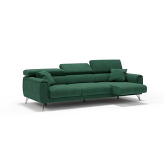 Divani.Store Sof&aacute; 3 plazas extensibles en tejido impermeable 244 cm verde