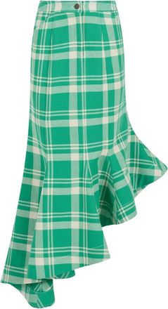 Rosie Assoulin Gonna asimmetrica a quadri - Verde