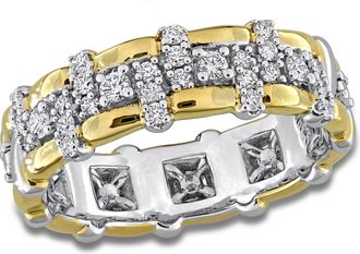 Mimi & Max Created Forever 1/3ct TW Lab-Grown Diamond Eternity Ring Two-Tone Sterling Silver