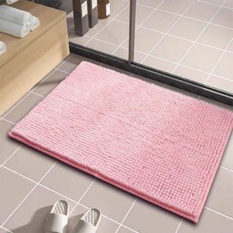 OEM Alfombra De Ba&ntilde;o Rosa, 40x60 Cm, Chenilla Ultrasuave, Absorbente, Lavable A M&aacute;quina, Apta Para Suelos De Ba&ntilde;o, 1 Unidad
