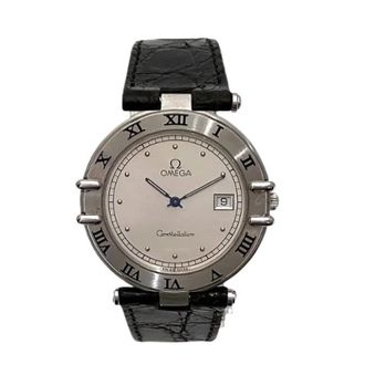 Omega Pre-owned Watches, male, Gray, Size: ONE SIZE Pre-owned Constellation Stainless Steel Leather Watch