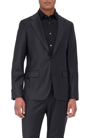 Bugatchi Solid Stretch Wool Travel Blazer in Black at Nordstrom, Size 40