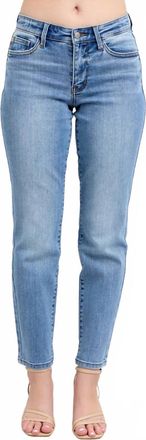 Judy Blue Mid Rise Slim Fit Jean With Cell Pocket In Medium Blue
